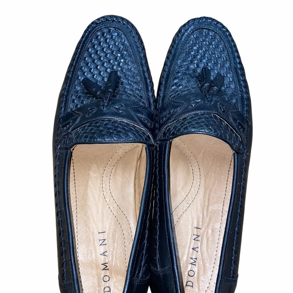 Domani mens black tasseled leather loafers size 13M - Picture 2 of 7